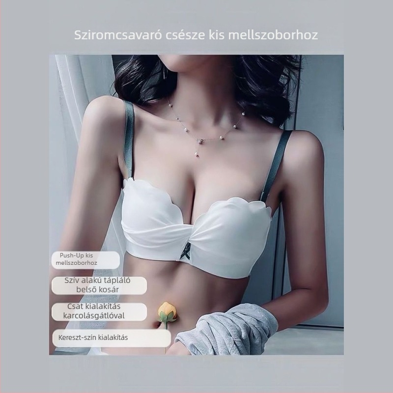Piros menyasszonyi fehérnemű készlet push-up kupakkal, vastagított párnázással és oldalsó gyűrődéssel a kis méretű mellekhez, pamutból