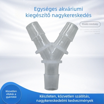 Oxigénpumpa aerátor kiegészítő — egyenes Tee csatlakozó levegőcsőhöz; anyag: műanyag; tömeg: 10 g; kategória: akvarisztikai felszerelés; egyéb akvaris kiegészítők