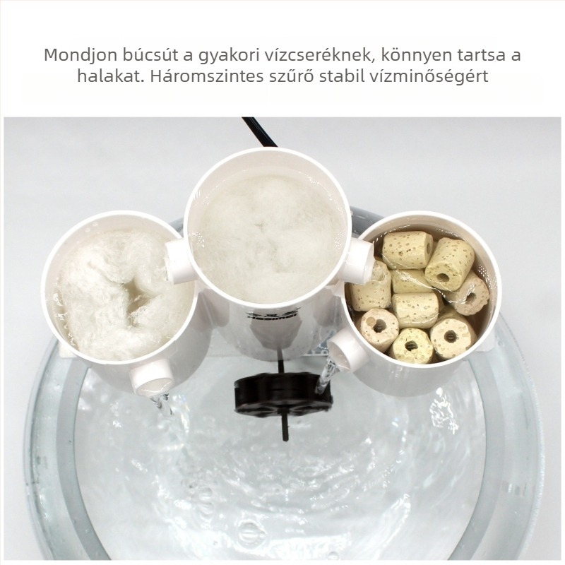 Hesimei körté alakú akvárium szűrődoboz, 3-az-1-ben szívó tisztítás és oxigénellátás, ABS műanyag, súly 200 g