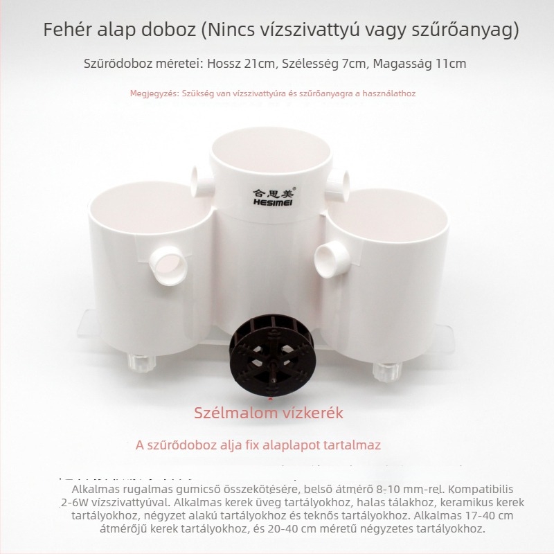 Hesimei körté alakú akvárium szűrődoboz, 3-az-1-ben szívó tisztítás és oxigénellátás, ABS műanyag, súly 200 g