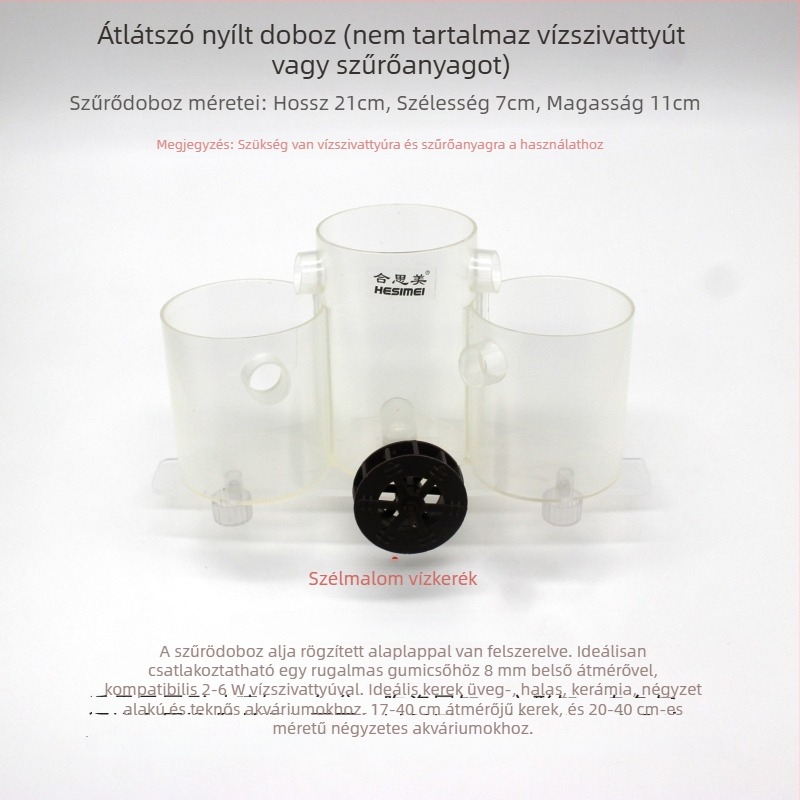 Hesimei körté alakú akvárium szűrődoboz, 3-az-1-ben szívó tisztítás és oxigénellátás, ABS műanyag, súly 200 g