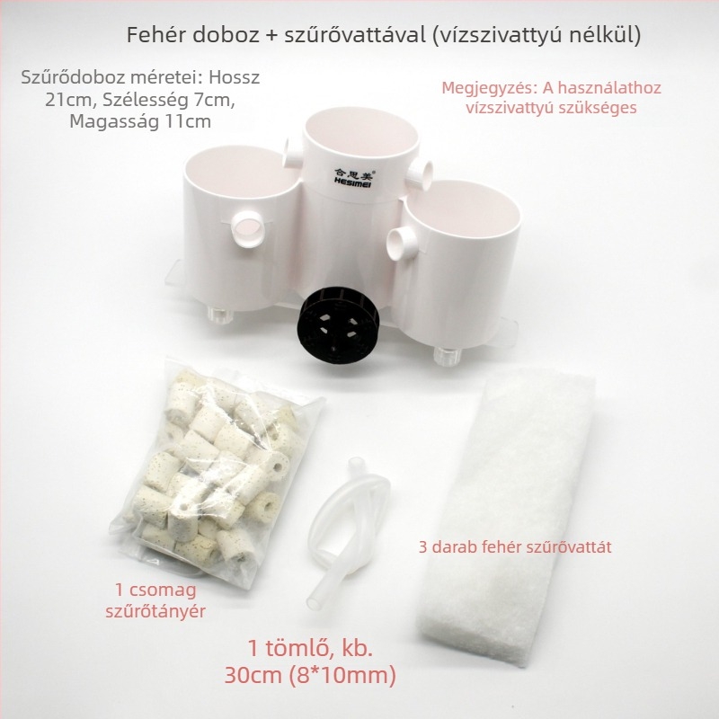 Hesimei körté alakú akvárium szűrődoboz, 3-az-1-ben szívó tisztítás és oxigénellátás, ABS műanyag, súly 200 g