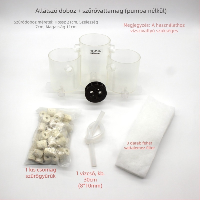 Hesimei körté alakú akvárium szűrődoboz, 3-az-1-ben szívó tisztítás és oxigénellátás, ABS műanyag, súly 200 g