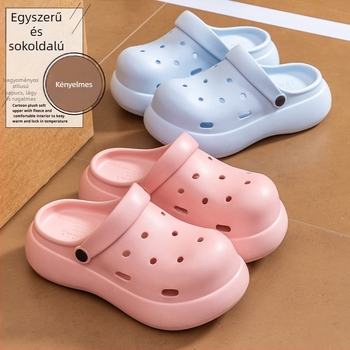 Női EVA slip-on szandálok csúszásmentes vastag talppal, 4 cm-es sarokkal, lukas mintázat