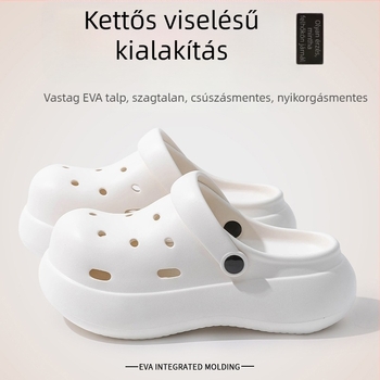 Női EVA slip-on szandálok csúszásmentes vastag talppal, 4 cm-es sarokkal, lukas mintázat
