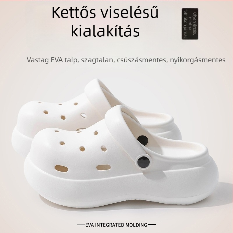 Női EVA slip-on szandálok csúszásmentes vastag talppal, 4 cm-es sarokkal, lukas mintázat