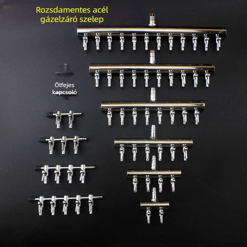 Rozsdamentes acélból készült akváriumi levegőáram-szabályozó szelep – oxigénpumpához