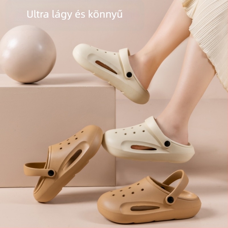 Női Crocs-stílusú EVA papucs | könnyű, csúszásmentes; EVA felsőrész és talp; 3–5 cm vastag talp; injektált öntési technológia