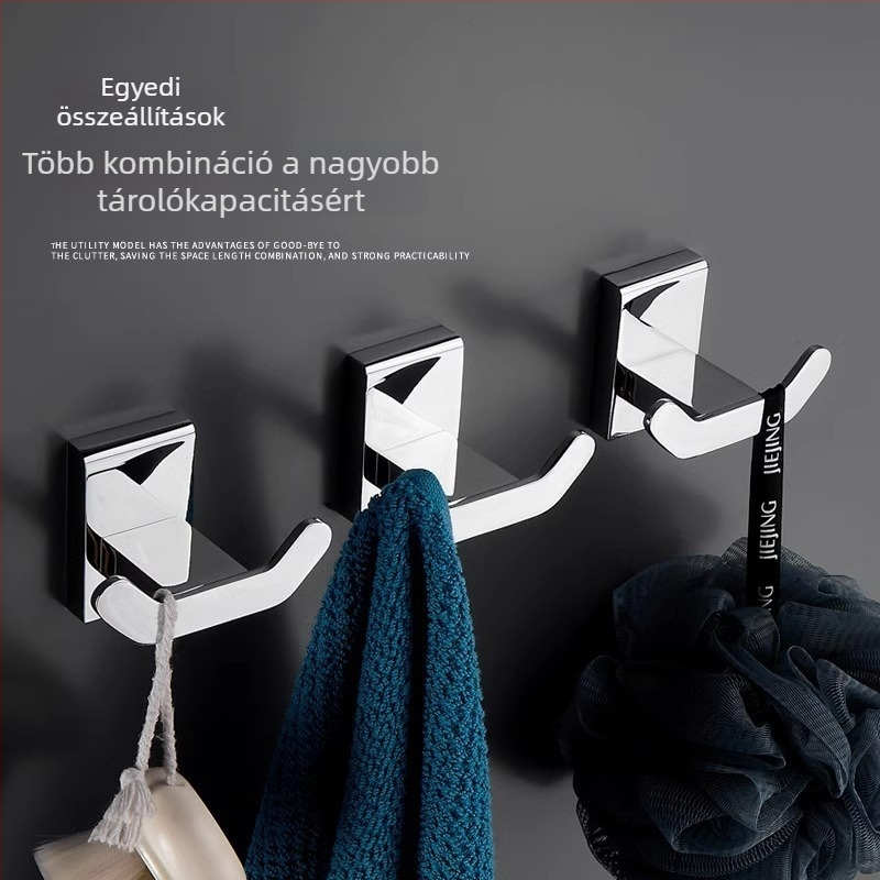 Kétszintes falra szerelhető törölközőtartó, réz és rozsdamentes acélból, luxus fürdőszobai garnitúra, teherbírás 20 kg