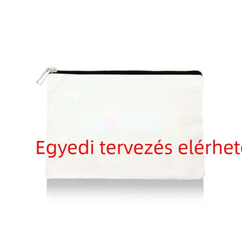 Kozmetikai táska betűnyomatos mintával, vászon anyag, nagy kapacitás, hordozható, nőknek