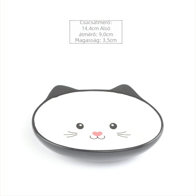 Kerámia etetőtál macska és kistestű kutya számára, dupla tál, anti-tip és csúszásmentes alátét