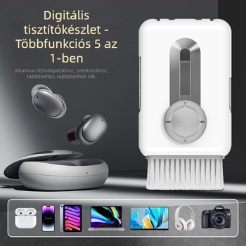 Tisztító sörtés készlet okostelefonokra, noteszgépekre és számítógépekre, fejhallgatókra és mikrofonokra; ABS műanyag • Modell 530 • Súly 55 g