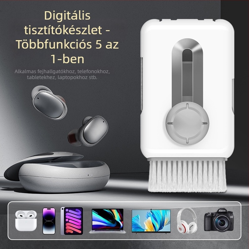 Tisztító sörtés készlet okostelefonokra, noteszgépekre és számítógépekre, fejhallgatókra és mikrofonokra; ABS műanyag • Modell 530 • Súly 55 g