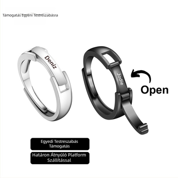 Rézgyűrű párnak – Geometriai kialakítás, személyre szabott DIY gravírozás, elektroplating, egyenként csomagolva