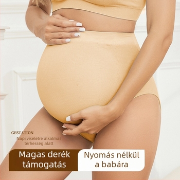 Kismama varrás nélküli alulsónemű, magas derekú, hasi támogatás, légáteresztő nylon anyag (Seamless, Nylon 90-95% main fabric, Cotton crotch lining 95-100%)