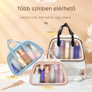 Sminktáska — PU anyag, kézitáska alak, többfunkciós, utazásokhoz, modern-minimalista stílus