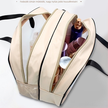 Sminktáska — PU anyag, kézitáska alak, többfunkciós, utazásokhoz, modern-minimalista stílus