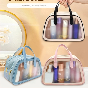 Sminktáska — PU anyag, kézitáska alak, többfunkciós, utazásokhoz, modern-minimalista stílus