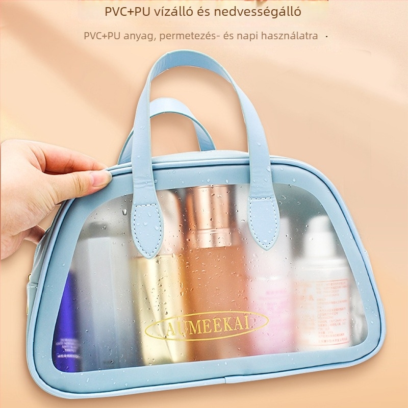 Sminktáska — PU anyag, kézitáska alak, többfunkciós, utazásokhoz, modern-minimalista stílus