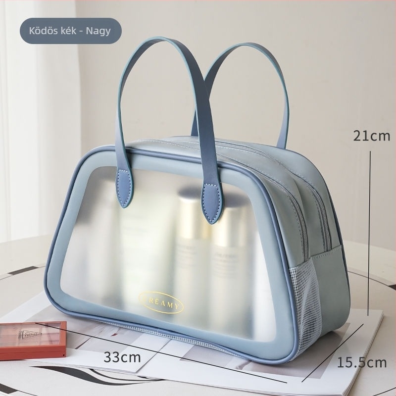 Sminktáska — PU anyag, kézitáska alak, többfunkciós, utazásokhoz, modern-minimalista stílus