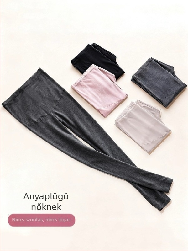 Kismama fleece béléssel ellátott melegítő leggings, magas derekú, nagy méret, melegek tavasszal