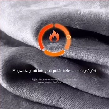 Férfi egyszínű kötött pulóver fleece-béléssel, meleg, kerek nyakú, fekete.