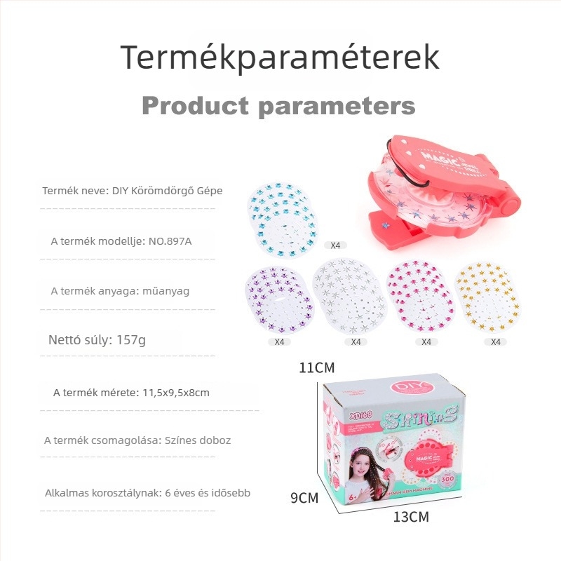 Automata háromszálas hajkötő készülék, játék, műanyag, 7–14 éveseknek, szimulációs funkció, Qi Le Toy