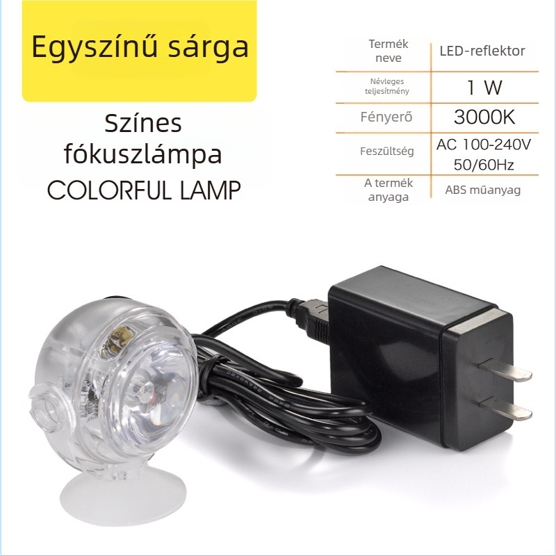 Kisméretű LED akváriumfény, vízálló, távirányítós, színes váltás, energiatakarékos merülő spot az akvárium dekorációjához