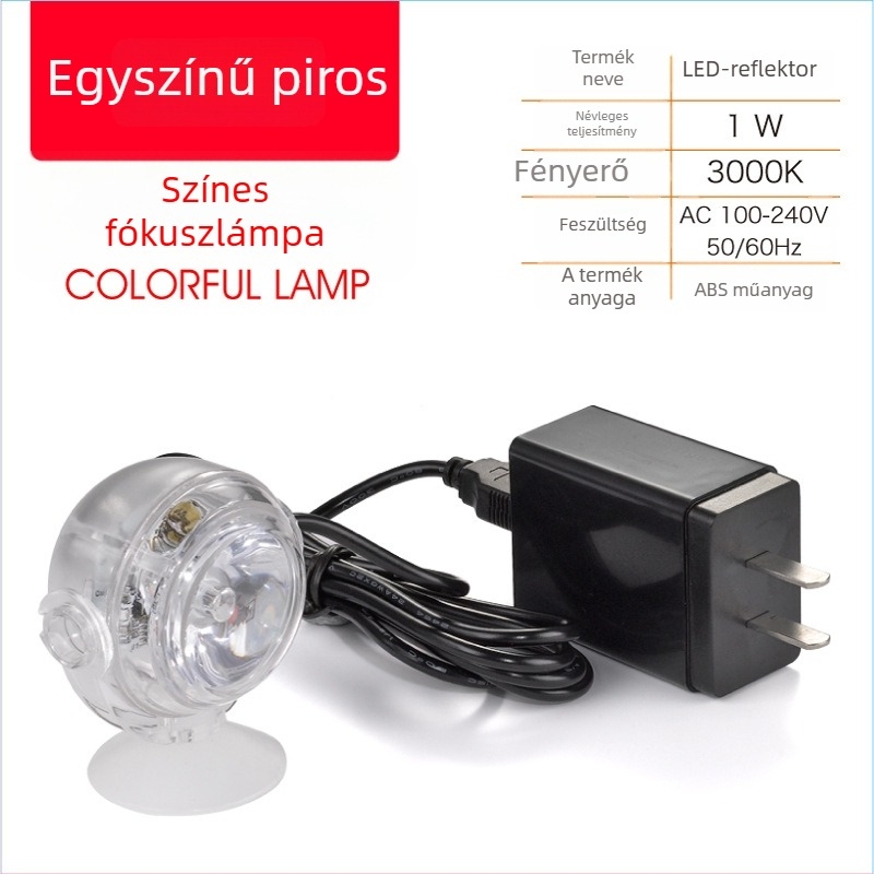 Kisméretű LED akváriumfény, vízálló, távirányítós, színes váltás, energiatakarékos merülő spot az akvárium dekorációjához