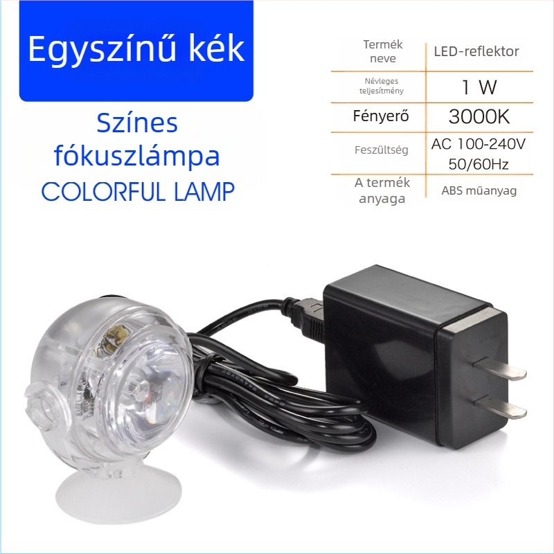Kisméretű LED akváriumfény, vízálló, távirányítós, színes váltás, energiatakarékos merülő spot az akvárium dekorációjához