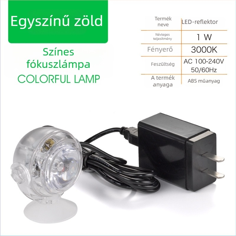 Kisméretű LED akváriumfény, vízálló, távirányítós, színes váltás, energiatakarékos merülő spot az akvárium dekorációjához