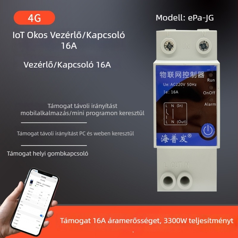 4G IoT digitális kapcsoló időzítővel és megszakítóval – távirányítás mobilról/PC-ről, AC 48–260V, lángálló PC panel, márka Hperfor