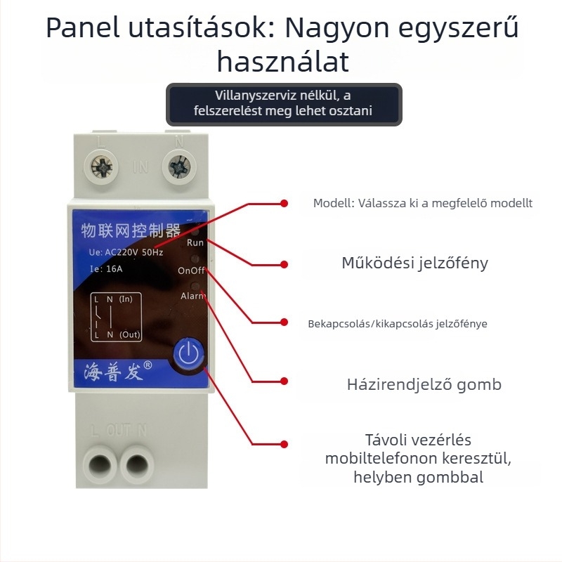 4G IoT digitális kapcsoló időzítővel és megszakítóval – távirányítás mobilról/PC-ről, AC 48–260V, lángálló PC panel, márka Hperfor
