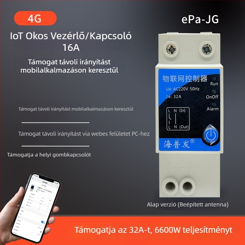 4G IoT digitális kapcsoló időzítővel és megszakítóval – távirányítás mobilról/PC-ről, AC 48–260V, lángálló PC panel, márka Hperfor