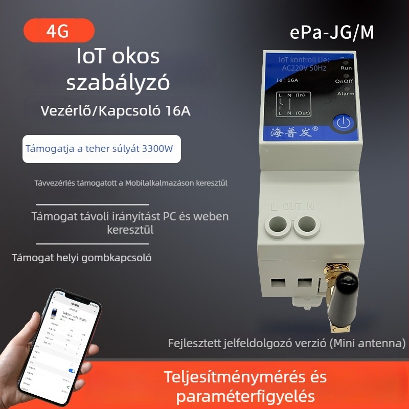 4G IoT digitális kapcsoló időzítővel és megszakítóval – távirányítás mobilról/PC-ről, AC 48–260V, lángálló PC panel, márka Hperfor
