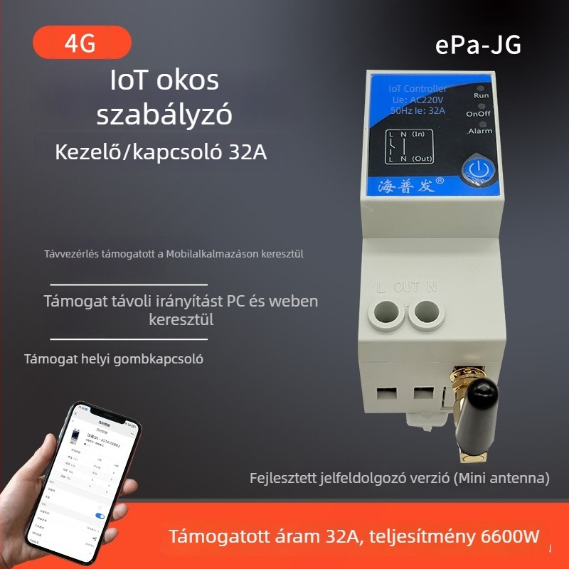 4G IoT digitális kapcsoló időzítővel és megszakítóval – távirányítás mobilról/PC-ről, AC 48–260V, lángálló PC panel, márka Hperfor
