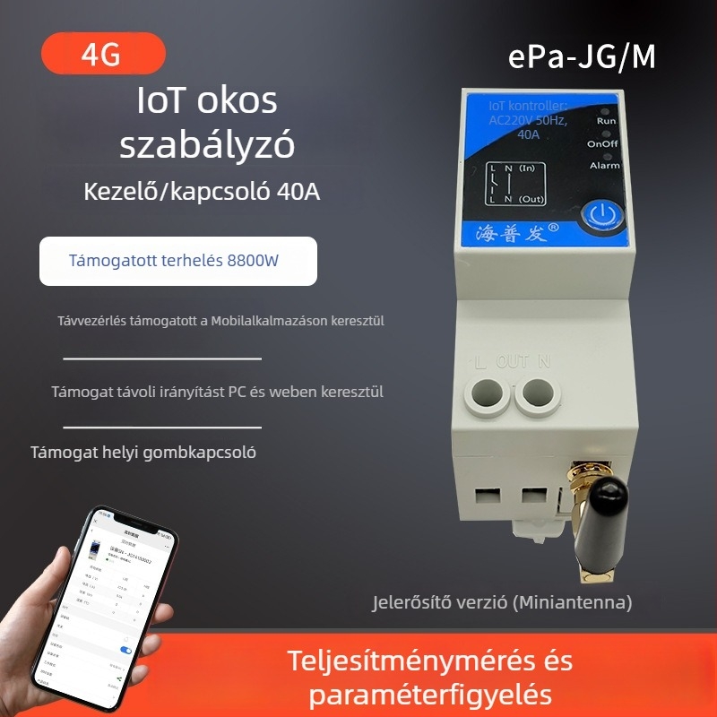 4G IoT digitális kapcsoló időzítővel és megszakítóval – távirányítás mobilról/PC-ről, AC 48–260V, lángálló PC panel, márka Hperfor