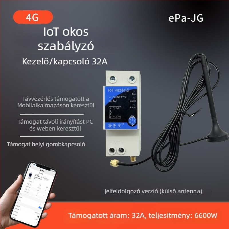 4G IoT digitális kapcsoló időzítővel és megszakítóval – távirányítás mobilról/PC-ről, AC 48–260V, lángálló PC panel, márka Hperfor