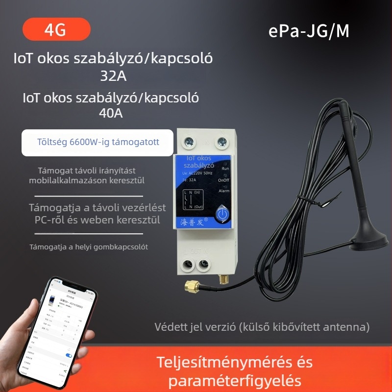 4G IoT digitális kapcsoló időzítővel és megszakítóval – távirányítás mobilról/PC-ről, AC 48–260V, lángálló PC panel, márka Hperfor