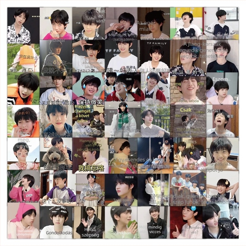 Rucheng márkájú 63 darabos matricakészlet, aranyos stílus, nyomtatott kivitel, öntapadós