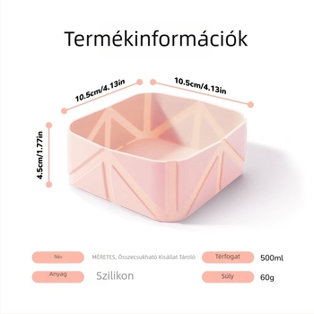 Összecsukható szilikontál háziállatoknak – macskáknak és kutyáknak, hordozható kültéri víz- és ételtál
