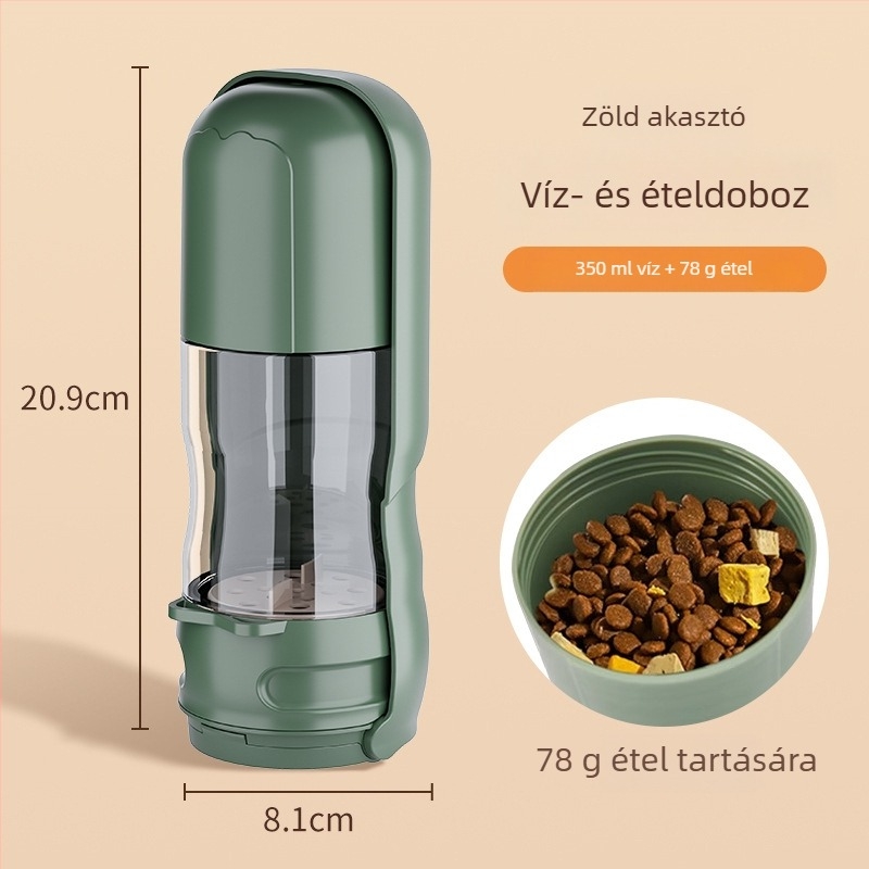 Összecsukható, hordozható kutya víz- és élelemadagoló világítással, szeparált kivitelben (Márka: Jinxing; Kategória: Kisállat etetőeszközök; Anyag: Egyéb; Importált: Nem)