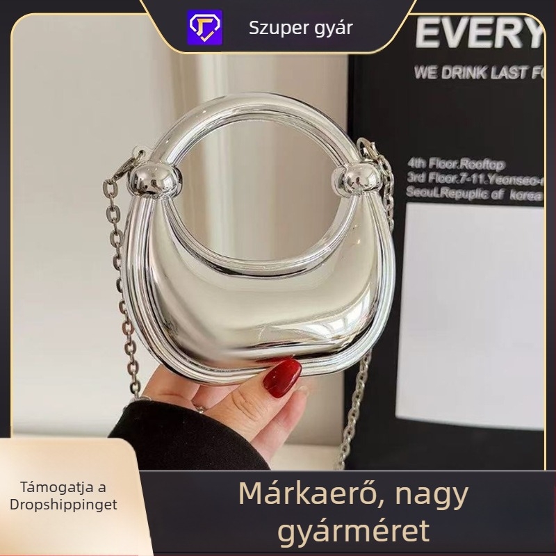 Texturált akril mini táska láncos vállpánttal, cukorkaszínű nőknek