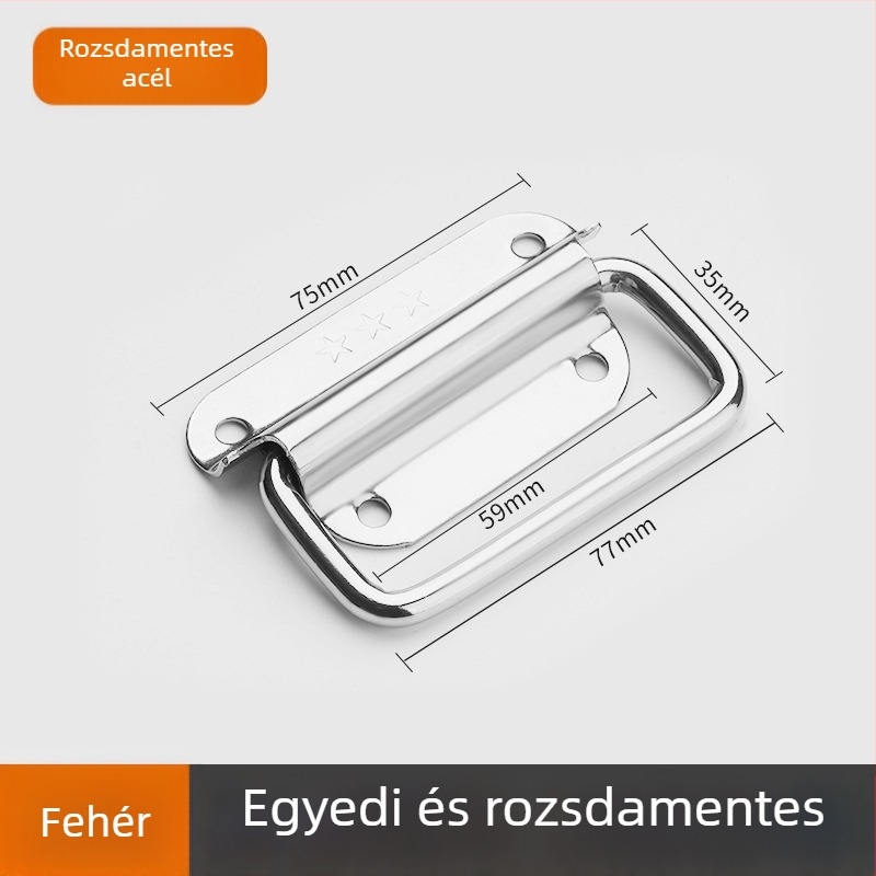 Szerszámtároló doboz fogantyú, ívelt forma, rozsdamentes acélból, öntvény, felületre szerelhető, modern minimalista stílus