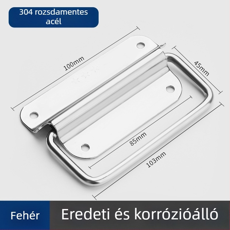 Szerszámtároló doboz fogantyú, ívelt forma, rozsdamentes acélból, öntvény, felületre szerelhető, modern minimalista stílus