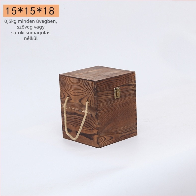 Két üveg boros doboz természetes fából, gravírozott, testre szabható belsővel, modell JXQ509