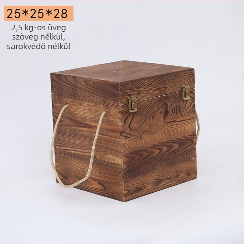 Két üveg boros doboz természetes fából, gravírozott, testre szabható belsővel, modell JXQ509