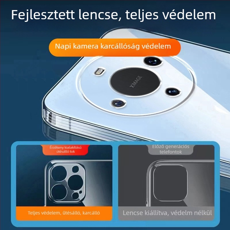 Huawei Mate60 Átlátszó TPU védőtok – minimalista dizájn, puha szilikon héj