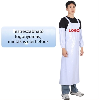 Ujj nélküli PVC kötény, vízálló, egyszínű