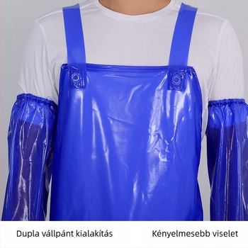 Ujj nélküli PVC kötény, vízálló, egyszínű